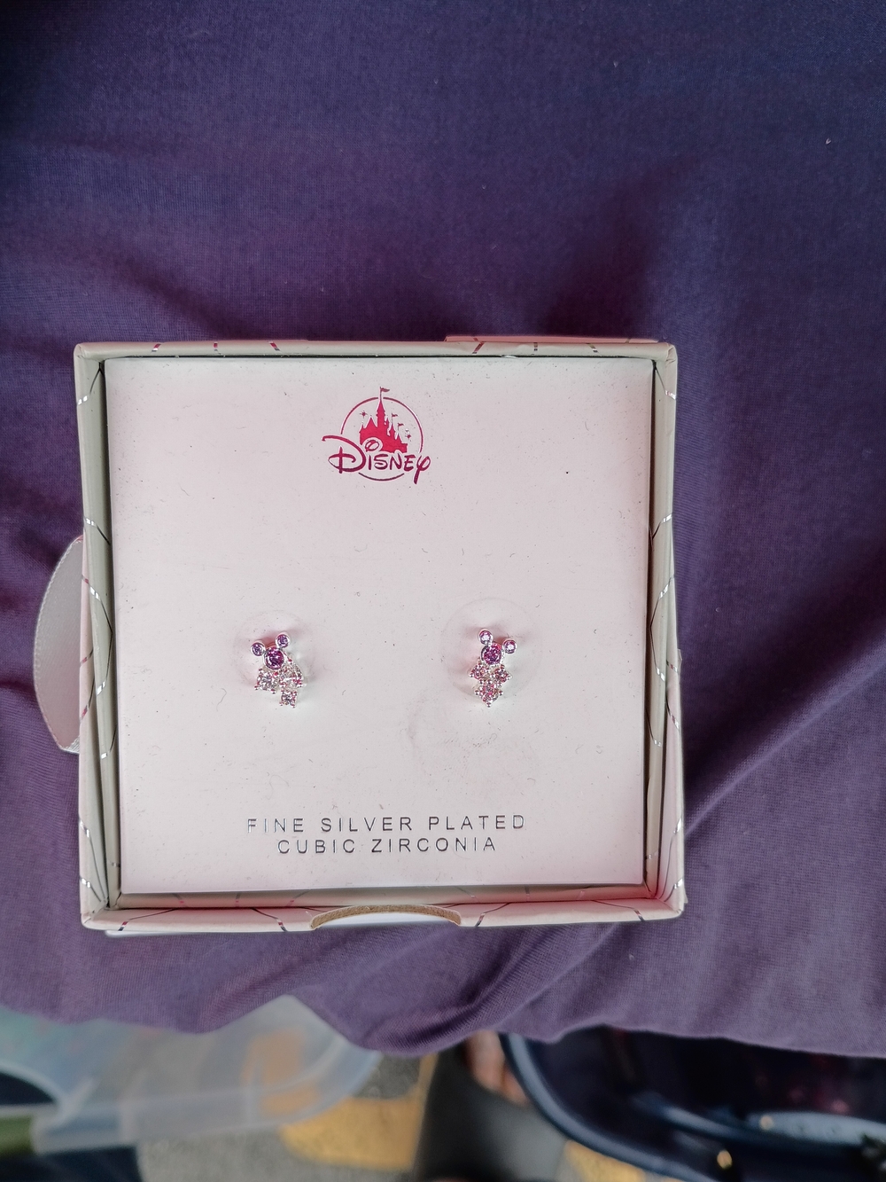 Disney Pink Crystal Mickey Stud Earrings